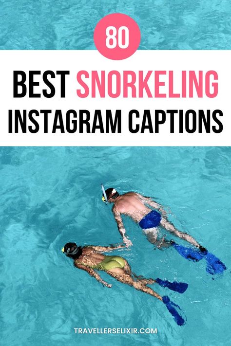 Best snorkeling Instagram captions & quotes Underwater Captions, Snorkeling Quotes, Underwater Quotes, Ocean Captions, Caption Untuk Instagram, Snorkeling Pictures, Hawaii Snorkeling, Diving Quotes, Beach Captions