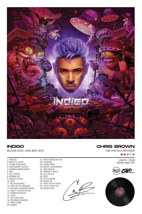 Chris Brown Album Cover Poster, Indigo Album Cover, Chris Brown Album Cover, Chris Brown Indigo, Chris Brown Albums, Album Cover Wallpaper, Album Posters, Album Cover Poster, Cover Wallpaper