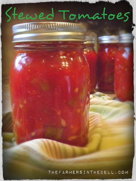 Stew Tomatoes Recipe Canned, Italian Stewed Tomatoes Recipe, Stewed Tomatoes Canning Recipe, Canned Stewed Tomato Recipes, Stewed Tomatoes Recipe, Stewed Tomato Recipes, Make Spaghetti Sauce, Canning Stewed Tomatoes, Canned Stewed Tomatoes