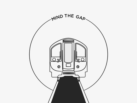 london underground tube mind the gap illustration Gap Illustration, Underground Illustration, Minimalist Things, Drawing Tube, London Tube Map, Underground Tattoo, Logo Typo, London Underground Tube, Underground Tube