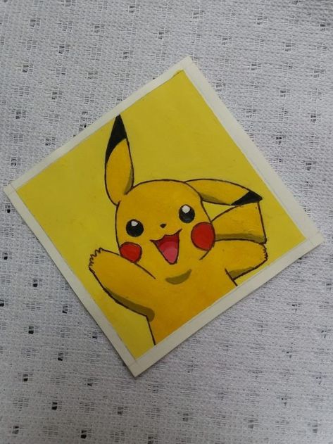 Cartoon Character Paintings On Canvas, Cute Cartoon Paintings Easy, Pikachu Canvas Painting, Cartoon On Canvas, Pikachu Sketch, Pikachu Painting, Cubbon Park, Images Pop Art, Disney Canvas Art