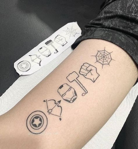 Iron Man Tattoo, Spiderman Tattoo, Avengers Tattoo, Marvel Tattoos, Dream Tattoos, Disney Tattoos, Little Tattoos, Simplistic Tattoos, Beauty Tattoos