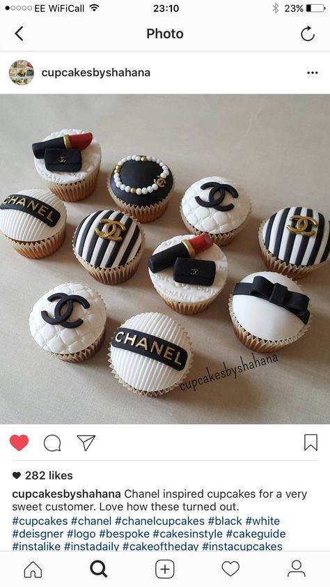 Coco Chanel Cupcakes, Chanel Decorated Cookies, Chanel Inspired Party Logo, Chanel Inspired Cake Birthday, Coco Chanel Cake, Chanel Buttercream Cake, Chanel Cookies, Chanel Cupcakes, Channel Cake