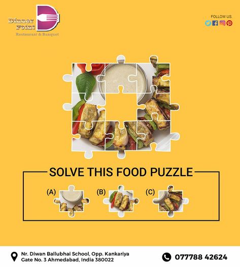 Restaurant Content, Food Puzzle, Puzzle Food, Solve The Puzzle, Food Videography, Ads Creative Advertising Ideas, Social Media Branding Design, Pizza Design, Creative Advertising Design