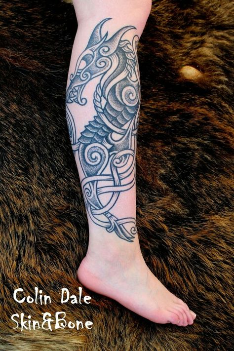 Nidhogg Tattoo, Scandinavian Tattoo, Full Sleeve Tattoo Design, Nordic Vikings, Body Suit Tattoo, Full Sleeve Tattoo, Dragon Tattoo Designs, Sleeves Ideas, Celtic Tattoos