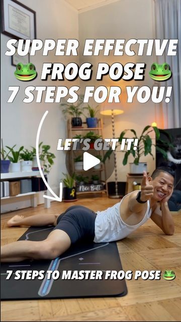 DJ KIM | Yoga Expert on Instagram: "Frog pose is a powerful exercise for achieving incredible hip mobility.

Here are 7 steps to master the deep frog pose! 
Step 1. Cat-Cow Pose (30 Reps) 
Step 2. Frog + Cat-Cow (10 Reps)
Step 3. Frog + Cow (5 Reps & Hold for 5 Breaths)
Step 4. Frog + Cat + Cow Exit (10 Reps)
Step 5. Frog + Cow + Pelvic Floor Contraction (10 Reps)
Step 6. Cool Down + Active Internal Rotations (10 Reps Each)
Step 7. Safe Exit + Leg Swing (10 Reps)

💚 Save, practice, and share with your loved ones! Sharing is loving! 💪✨

🌟JOIN MY ONLINE GROUP CLASSES “Yoga With DJ” (NYC TIME - EST)
1. 45 min Daily Yoga Class - $100 PER MONTH
(10AM FOR BEGINNERS)

2. 70 min Intensive Daily Program – $150 PER MONTH! 
(11:30AM, Full Access to hundreds of Videos! SPECIAL COA Frog Pose Yoga, Frog Stretch, Yoga Expert, Frog Cat, Frog Pose, Pilates Stretches, Cat Cow Pose, Flexibility Routine, Cat Cow