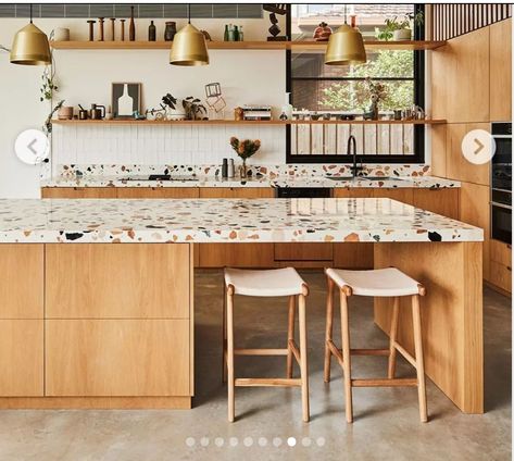 Terrazzo Kitchen, Terrazzo Tile, Eclectic Kitchen, Melbourne House, Curved Walls, Ideas Casa, Architecture Awards, Passive House, Australian Homes