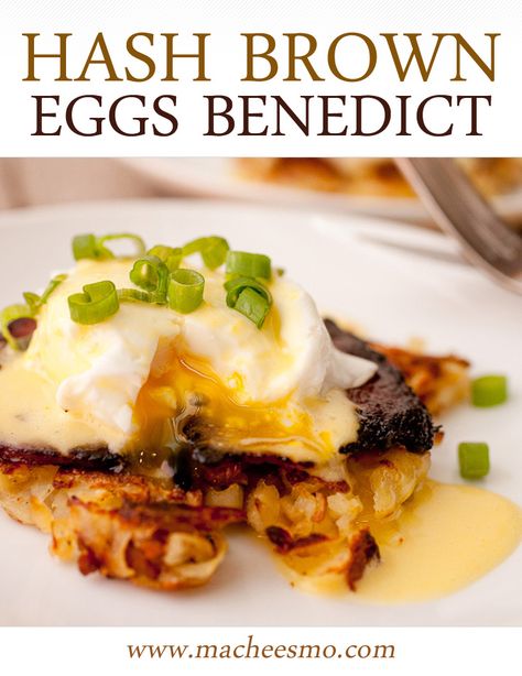 Hash Brown Benedict with browned potatoes, seared ham, a perfectly poached egg, and a lemon hollandaise sauce! The perfect brunch dish in my opinion! #spons Breakfast With Potatoes, Browned Potatoes, Breakfast Skillets, Nutrition Breakfast, Cheesy Breakfast, Brown Egg, Egg Benedict, Hashbrown Recipes, Brown Eggs