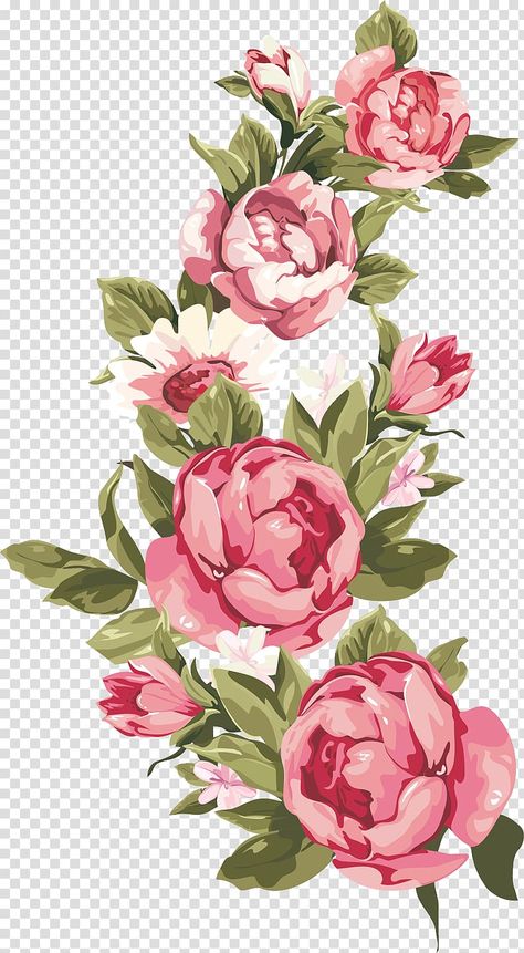 Rose Flower Png, Peony Illustration, Flower Borders, Flower Graphic Design, Rose Illustration, Flowers Illustration, Pink Watercolor Flower, Pink And Purple Flowers, Pink Rose Flower