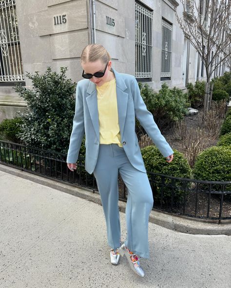 a favorite color combo this spring 🌼🩵 @anotherloveclothing #ALgirl 🏷️ butter yellow, baby blue, spring color palette, spring colors, spring outfit, spring style, spring aesthetic, Pinterest girl, Pinterest aesthetic, nyc spring, spring outfit ideas Color Palette Spring, Baby Blue Outfit, Palette Spring, Nyc Spring, Aesthetic Nyc, Spring Color Palette, Color Palette Yellow, Spring Outfit Ideas, Yellow Baby