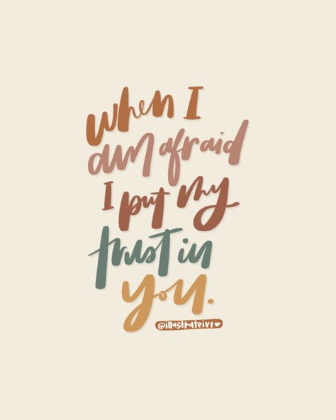 “When I am afraid, I put my trust in You. In God, whose word I praise—in God I trust. I will not be afraid. What can man do to me?” — Psalm 56:3–4 Do Not Be Afraid For I Am With You, When I Am Afraid I Will Trust In You, Psalm 56 3-4, Psalm 56:3, In God I Trust, Embroidery Cases, Psalm 56, Encouraging Bible Verses, Do Not Be Afraid