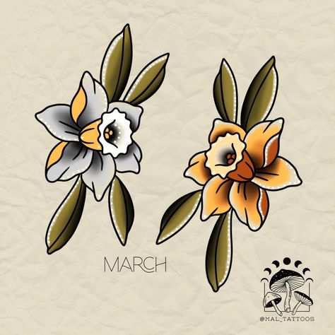 🌼🌸 BIRTH FLOWER FLASH DESIGNS 🌸🌼 Hey folks! Mallory here, bringing back some of your favorite birth flower traditional tattoo flash designs! 🌺💐 Ever wanted to carry around a piece of nature without the pesky watering? Now’s your chance! For just $50 to book, you can have a gorgeous flower that’ll never wilt (unless you forget sunscreen 😅). These beauties are repeatable, so bring your friends, your mom, or anyone who loves a good floral tattoo! 🌻 DM to book and let’s get you inked up with s... Traditional Birth Flower Tattoo, Traditional Flower Flash, Floral Tattoo Simple, Traditional Tattoo Flowers Black, American Traditional Mom Tattoo, American Traditional Floral Tattoo, Floral Traditional Tattoo, American Trad Flower, Floral Flash Tattoo