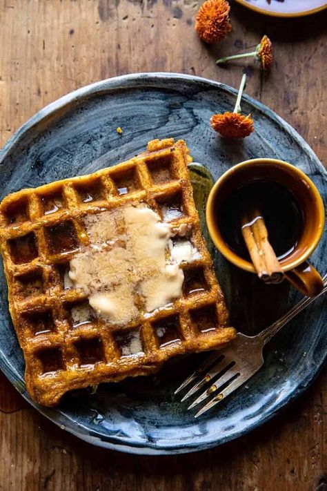 Half Baked Harvest Recipes, Maple Butter, Pumpkin Waffles, Harvest Recipes, Half Baked Harvest, Think Food, A Cup Of Coffee, Pumpkin Recipes, Cup Of Coffee