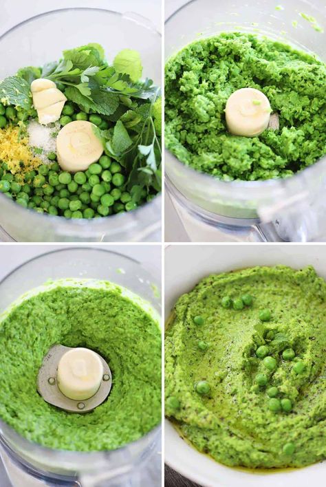 Pea Puree Recipe, Pea Hummus Recipe, Peas Puree, Pea Hummus, Pea Puree, Garlic And Olive Oil, Homemade Baked Bread, Dairy Free Pasta, Summer Meal Planning