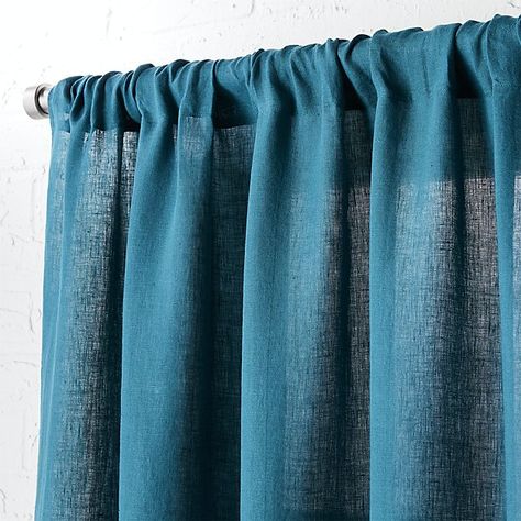 linen teal curtain panel 48"x108" This is just one curtain, you need to buy 2 per window. Teal Curtain, Teal Curtains, Linen Curtain Panels, Shade Store, House Of Turquoise, Linen Curtain, Custom Drapes, Beautiful Curtains, Modern Curtains