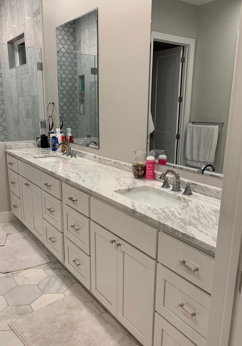 Marble bathroom countertops - Shadow Storm Marble Counter Bathroom, Shadow Storm Granite, Shadow Storm Marble, Bathroom Countertop Ideas, Carrera Marble Bathroom, Quartz Bathroom Countertops, Marble Countertops Bathroom, Mom Bathroom, Quartz Bathroom