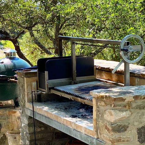 Gaucho Grills on Instagram: "Grilling season is here. Is your back yard ready? Our Clasico Inserts are ready to be dropped into the space you create. . . . . . . . #gauchogrill #woodburninggrill #charcoalgrill #firecooking #bbq #backyardbbq #patiolife #woodfired #woodfiredgrill  #charcoal #grilling #backyarddesign #cookathome #madeintheusa #outdoorcooking  #outdoorkitchen #grillingseason #asado #grillthisway #aregentinegrill #parrilla #hearthandhome #patio #dropin #gauchogrills #homechef # Grill Backyard, Gaucho Grill, Charcoal Grilling, Fire Cooking, Grilling Season, Hearth And Home, Backyard Bbq, Cook At Home, Charcoal Grill