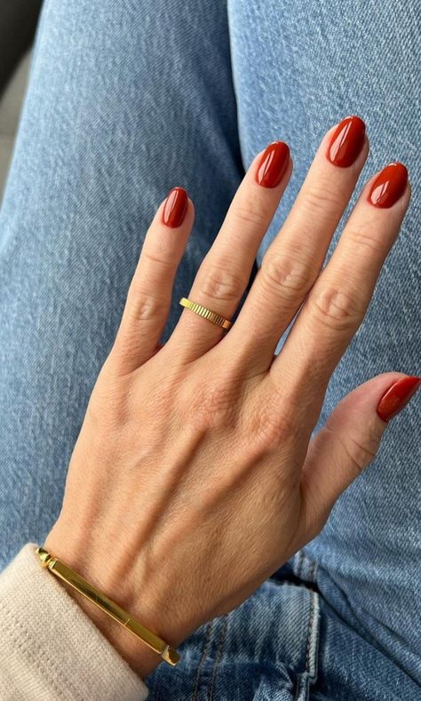 Terracotta Nails, Beauty Hair Makeup, Old Money Style, Beautiful Nail Designs, Elegant Nails, Enamels, Mani Pedi, Love Nails, Red Nails