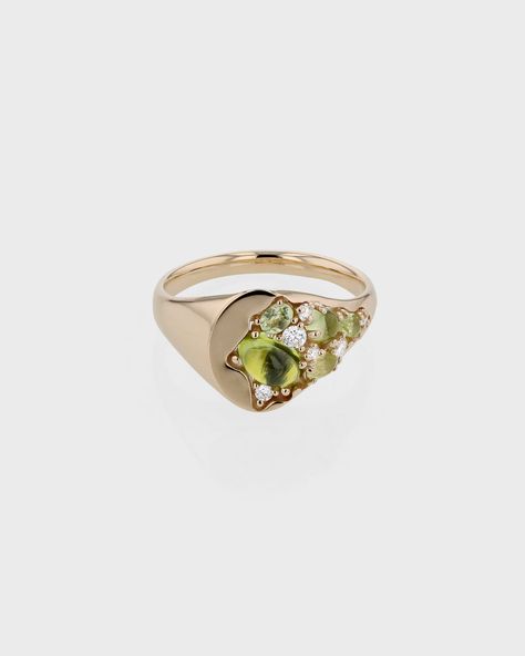 Engagement Signet Ring, Opal Signet Ring, Peridot Ring Engagement, Signet Engagement Ring, Signet Engagement Rings, Peridot Ring Gold, Sarah Sebastian, Heirloom Ring, Signet Rings Women