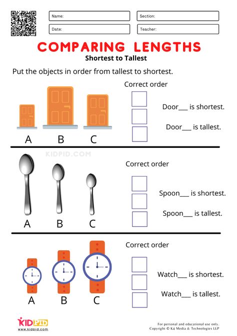 Shortest to Tallest Comparing lengths Worksheets for Grade I Length Activities Grade 2, Comparing Measurements 1st Grade, Length Worksheets Kindergarten, Comparing Lengths Second Grade, Comparing Lengths First Grade, Tall Taller Tallest Worksheet, Length Worksheets Grade 1, Long And Short Worksheet, Length Activities