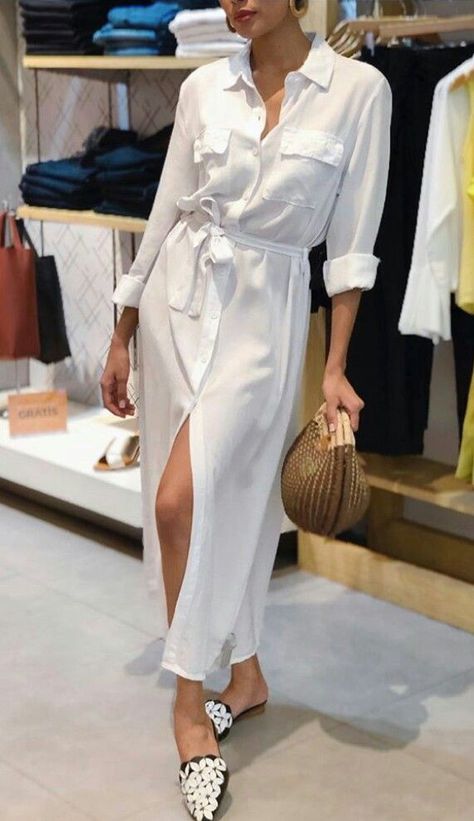 Strange Fashion, Linen Style Fashion, Shirt Dress Summer, Mode Casual, African Design Dresses, Double Take, White Dresses, Spring Style, About Fashion