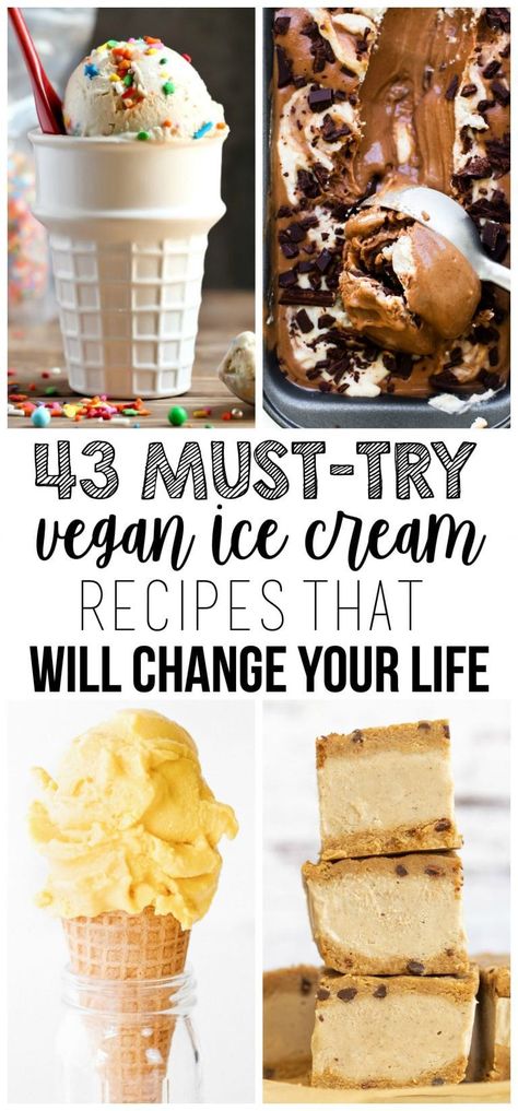 43 AMAZING Vegan Ice Cream Recipes That Will Change Your Life! Vegan Ice Cream Recipes, Banana Ice Cream Vegan, Best Vegan Ice Cream, Frozen Yogurt Blueberries, Pumpkin Spice Ice Cream, Dairy Free Brownies, Vegan Ice Cream Recipe, Avocado Ice Cream, Ice Cream Bites