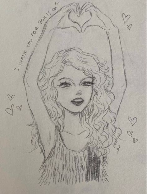 made by @kaledoodlles (from ig) Easy Drawings Of Taylor Swift, Taylor Swift Drawings, ศิลปะ Sugar Skull, Taylor Swift Drawing, Indie Drawings, Easy Drawings Sketches, Sketch Ideas, Aesthetic Ideas, Cute Doodle Art