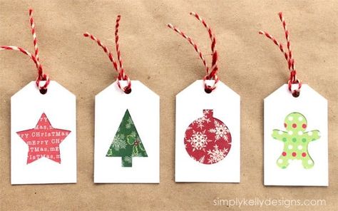 Diy Christmas Tags, Christmas Gift Tags Diy, Xmas Tags, Silhouette School, Weekend Crafts, Tags Diy, Paper Scraps, Gift Tags Diy, Handmade Gift Tags