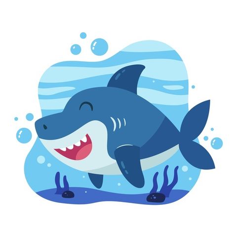 Tiburón bebé en concepto de estilo de di... | Free Vector #Freepik #freevector #bebe #agua #diseno #dibujos-animados Birthday Party Clipart, Shark Illustration, Happy Shark, Baby Scrapbook Album, Comic Text, Shark Pattern, Animal Icon, Boy Fishing, Cute Shark