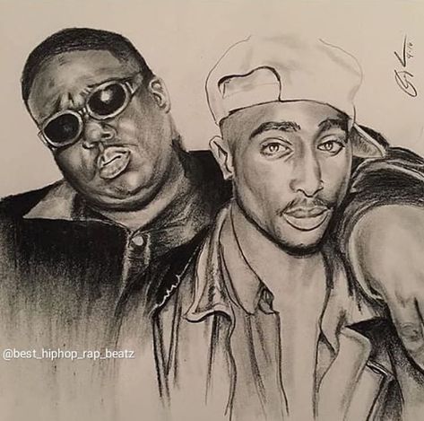 Biggie And Tupac, Tupac Tattoo, 2pac And Biggie, 2pac Shakur, Tupac Photos, Amy Winehouse Style, Tupac And Biggie, Tupac Art, History Of Hip Hop