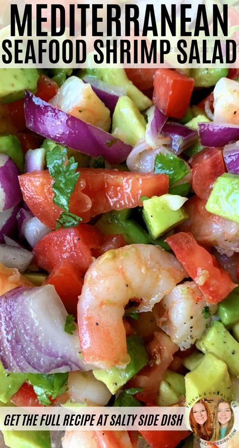 Fresh Shrimp Salad Recipes, Keto Shrimp And Avocado Salad, Seafood Salad Recipes Cold, Summer Seafood Salad, Sea Food Side Dishes, Cold Cooked Shrimp Recipes, Keto Cold Side Dishes, Fresh Shrimp Salad, Shrimp Cold Recipes