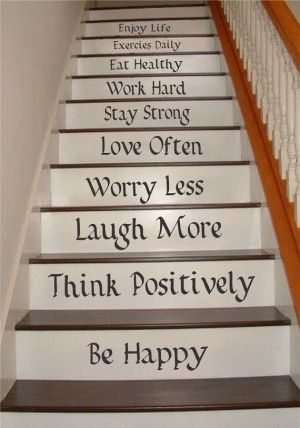 Quotes For Stair Risers. QuotesGram Stair Quotes, Stair Decals, Stair Riser Decals, Tile Adhesive, Stair Stickers, Custom Word Art, Stair Riser, House Staircase, Staircase Wall