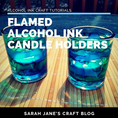 Sarah Jane's Craft Blog: Flamed Alcohol Ink Candle Holders Alcohol Ink Candles, Small Votive Candle Holders, Candle Holders Diy, Business Candle, Sharpie Mugs, Alcohol Ink Glass, Candle Tutorial, Retreat Ideas, Alcohol Ink Crafts