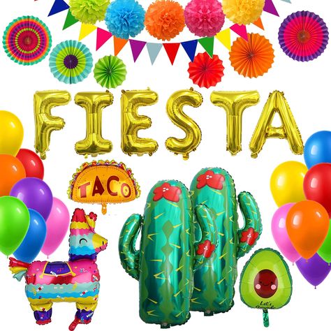 Fiesta Birthday Party Decorations, Mexican Birthday Party Decorations, Party Crafts For Kids, Cactus Balloons, Teacher Appreciation Decorations, Taco Party Decorations, Fiesta Theme Party Decorations, Mexican Fiesta Party Decorations, Mexican Theme Party Decorations