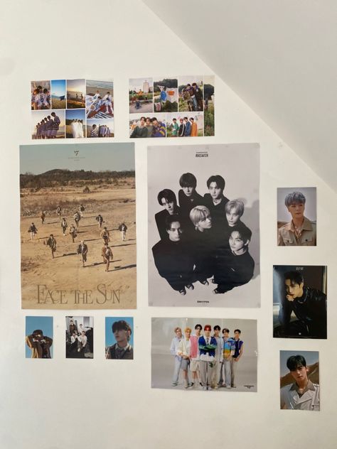 Enhypen Album Poster, Seventeen Room Decor Kpop, Enhypen Room Ideas, Seventeen Bedroom, Seventeen And Enhypen, Seventeen Room Decor, Enhypen Room Decor, Enhypen Bedroom, The Boyz Poster