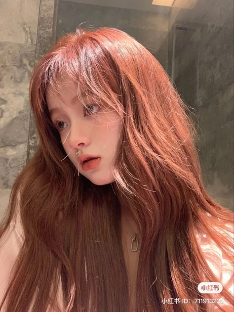 Korean Hair Colour, Spring Red Hair, Spring Red Hair Color, Hair Color Images, Ulzzang Hair, Red Hair Inspiration, Korean Hair Color, Dip Dye Hair, Red Hair Inspo