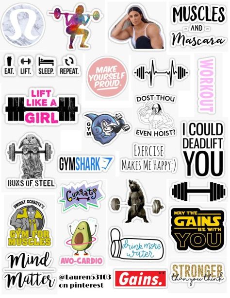 Fitness Stickers, Fitness Stickers Free Printable, Workout Stickers Aesthetic, Workout Stickers, Gym Stickers, Exercise Stickers, Athletic Training Stickers, Funny Gym Stickers, Gym Aesthetic