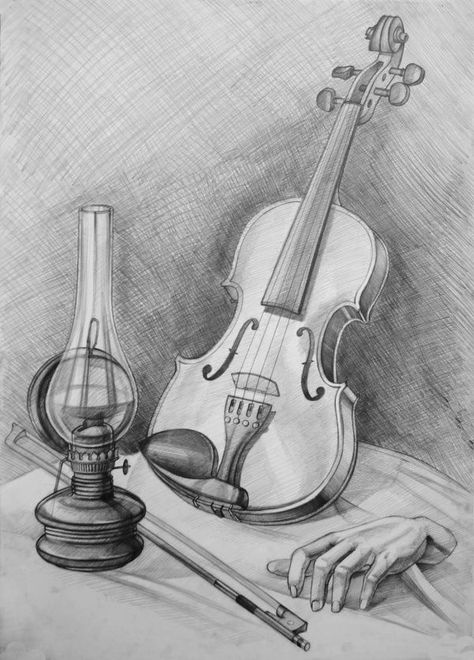 35 Easy Sketches To Draw With Pencil - Buzz Hippy 33F Violin Art Drawing, Pencil Sketches Landscape, Easy Pencil Drawings, Drawing Dragon, Landscape Pencil Drawings, Violin Art, Pencil Drawings Of Animals, Music Drawings, Art Drawings Sketches Pencil