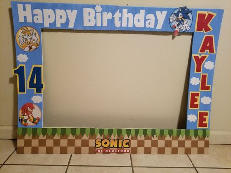 Sonic the hedgehog photo frame  - frame prop for sonic the hedgehog birthday - Sonic birthday party - birthday photo prop - birthday photo frame - Sonic the hedgehog photo booth prop Sonic The Hedgehog Photo Booth, Sonic Photo Frame, Sonic Photo Booth, Sonic Birthday Parties, Hedgehog Birthday, Sonic Party, Frame Props, Food Activities, Birthday Photo Frame