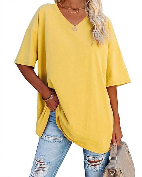 Women Tshirts, Oversize Tshirt, Shirts Oversized, Cotton Tunic Tops, Oversized Tops, Womens Workout, Oversized Shirts, Women Graphic, Color Block Tee