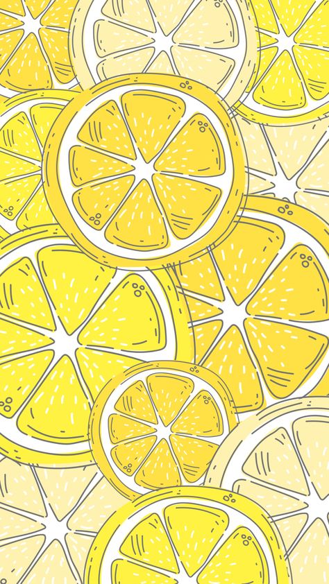 Lemon Aesthetic Drawing, Lemon Wallpaper Aesthetic, Citrus Drawing, Lemons Background, Citrus Illustration, Citrus Wallpaper, Lemon Illustration, Citrus Pattern, Lemon Theme