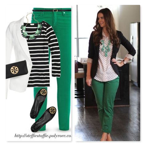 White Pants And Green Top, Green Crop Pants Outfit Work, Fall Outfits With Green Pants, Green Pants Women Outfit, Kelly Green Pants Outfit Work, Emerald Pants Outfit, How To Wear Green Pants, Green Pants Outfit Black Women, Green Pants Black Top