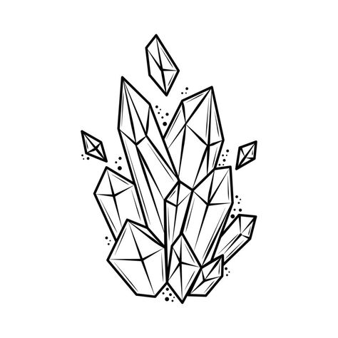 Gem Drawing, Crystal Tattoo, Crystal Drawing, Geometric Shapes Art, Easy Doodles Drawings, Crystal Art, Tattoo Design Drawings, Tattoo Stencils, Sketchbook Art Inspiration