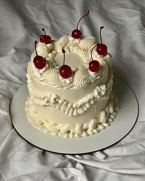 like a cherry on the top Vintage Cake With Cherries, Walmart Birthday Cakes, Walmart Cakes, Cake With Cherries, Cake Cherry, Cherry Cake, Sticker Inspo, Creative Birthday Cakes, S Cake