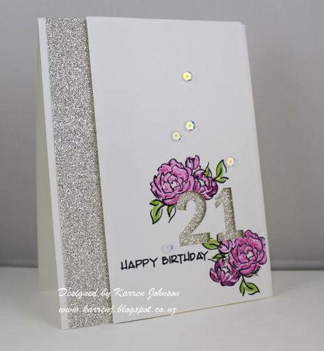 Diy 21st Birthday Cards, Birthday Cards Handmade Female, Happy 21st Birthday Cards, Wplus9 Cards, Leaves Outline, New Years Card, 21 Cards, 21st Birthday Card, Happy Birthday Design