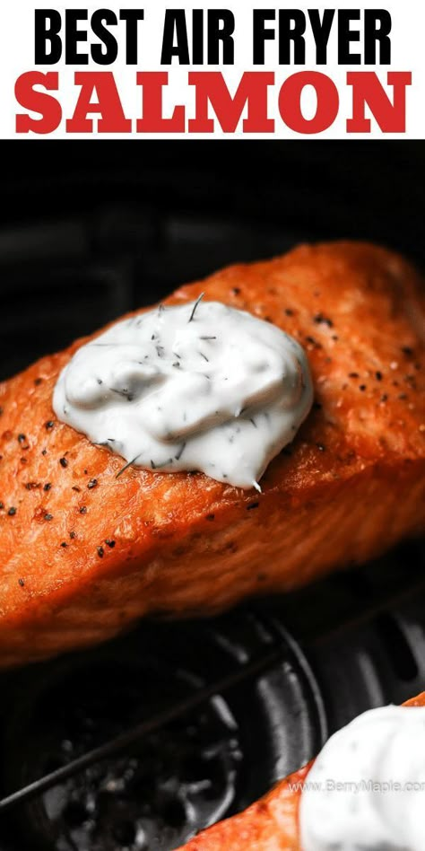 Best Air Fryer Salmon, Air Fryer Recipes Salmon, Air Fryer Recipes Breakfast, Frozen Fish, Air Fryer Salmon, Air Fryer Fish, Frozen Salmon, Salmon Fillet, Cooks Air Fryer