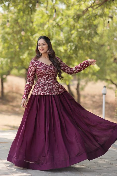 Lavender Lehenga, Pink Saree Blouse, Latest Crop Tops, Lehenga Choli For Women, Choli For Women, Designer Embroidery, Dress Models, Crop Top Designs, Half Saree Designs