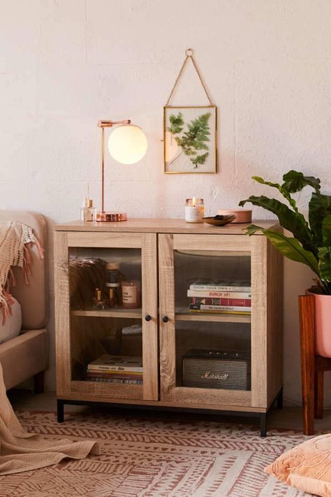 Nadia Display Cabinet  | Scandinavian Interior Design | #scandinavian #interior Earthy Home Decor, Stylish Bedroom Design, Casa Vintage, Apartment Furniture, Stylish Bedroom, Dressing Room Design, Boho Living Room, Hallway Decorating, Creative Decor