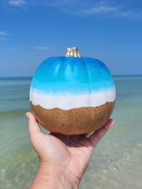 Shop Blue Coastal Pumpkins for Fall Decor Beach Pumpkins, Coastal Fall Decor Ideas, Coastal Pumpkins, Pumpkins Crafts, Decorating Pumpkins, Diy Pumpkins Crafts, Diy Pumpkins, Coastal Fall, Teal Pumpkin