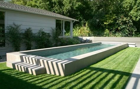 Above Ground Pool Landscape Designs | Raised Lap Pool, Elevated Lap PoolSwimming PoolZ Freedman Landscape ... Lap Pools Backyard, Raised Pools, Lap Pool Designs, Kleiner Pool Design, Pool Prices, Swimming Pool Landscaping, Pool Landscape Design, Above Ground Pool Landscaping, Small Pool Design